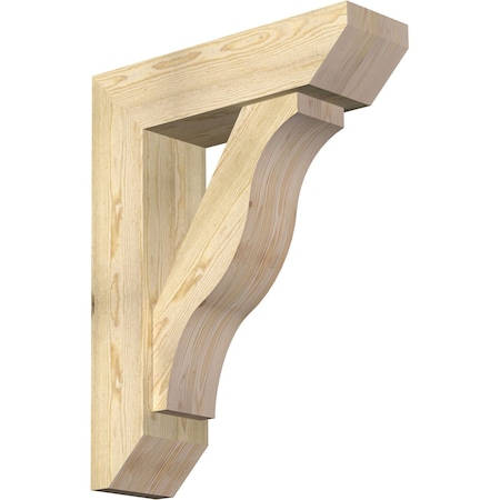 Ekena Millwork Funston Slat Rough Sawn Bracket w/ Offset Brace, Douglas Fir, 8"W x 28"D x 36"H BKT0806X28X36FST06RDF